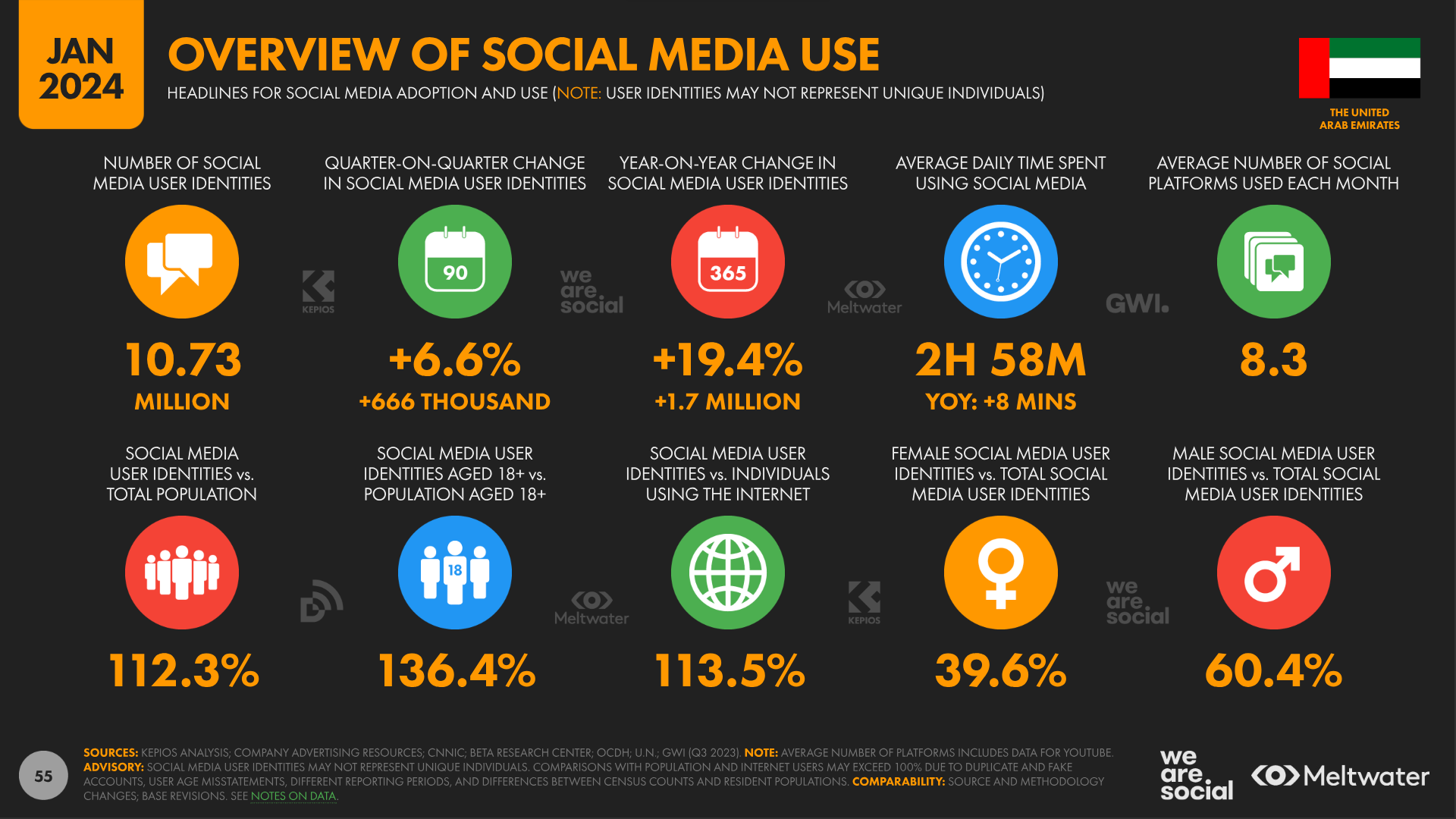 overview social media use UAE 2024