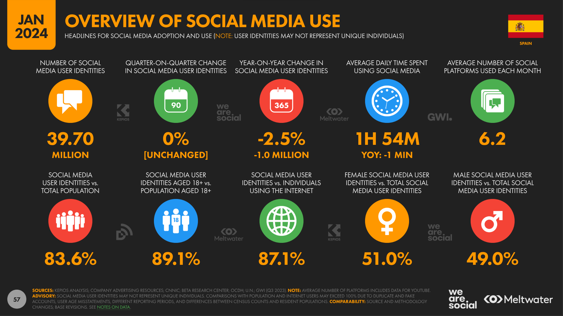 overview social media use spain 2024