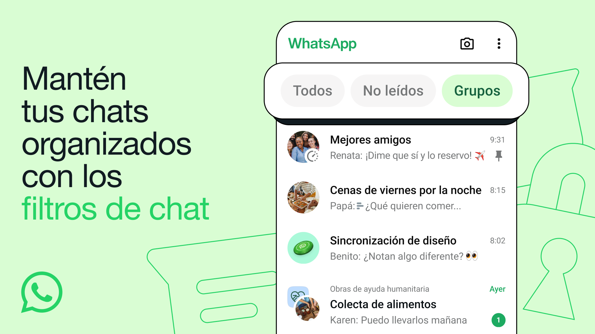 WhatsApp - filtros de chat ESP